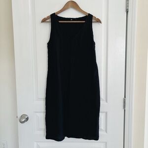 Jarbo Linen Sheath Dress 0 Small Black Lagenlook